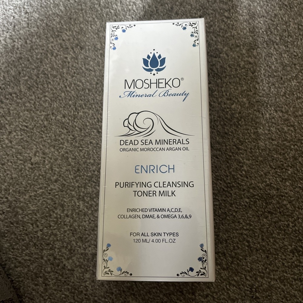 New MOSHEKO Mineral Beauty Enrich Purifying Cleansing Toner Milk 4.00 Fl Oz